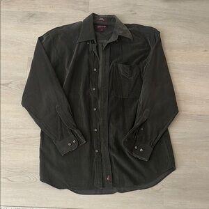 Nordstrom Olive/Brown Corduroy Shirt 100% Cotton